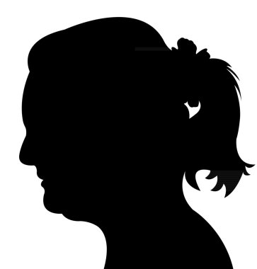 bayan baş siluet vektörü