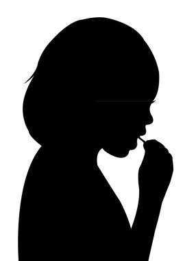 Kız yiyor, siluet vektörü