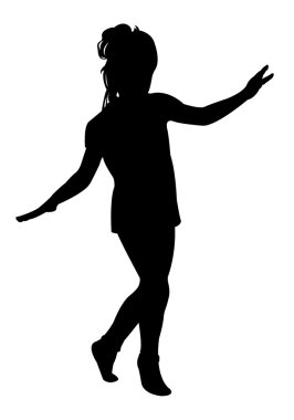 yürüyen kız siluet vektörü