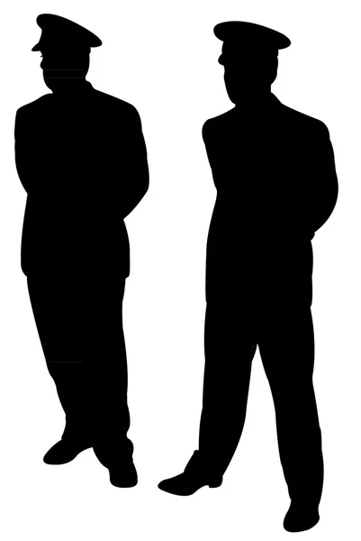 Dos hombres silueta vector — Vector de stock