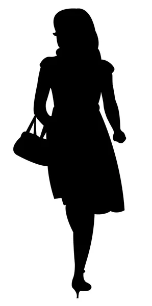 Γυναίκα που περπατά, σιλουέτα διάνυσμα — Διανυσματικό Αρχείο