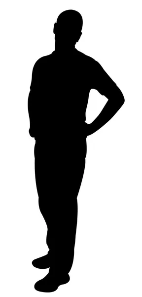 Een oude man silhouet vector — Stockvector