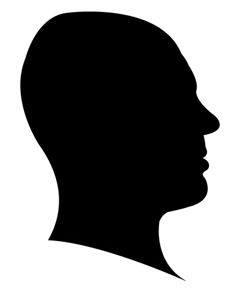 Un hombre cabeza silueta vector — Vector de stock