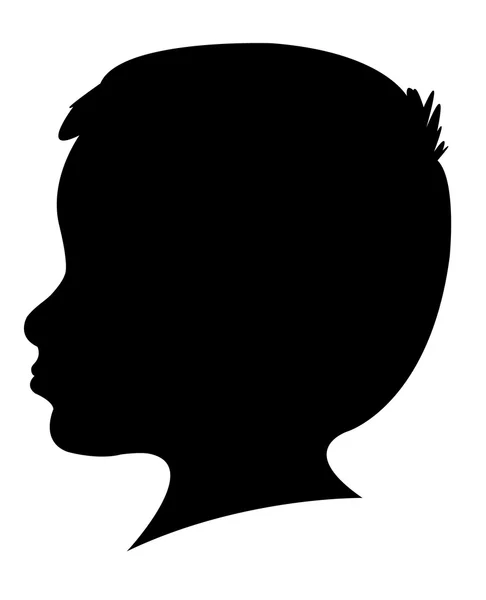 En pojke huvud siluett vektor — Stock vektor