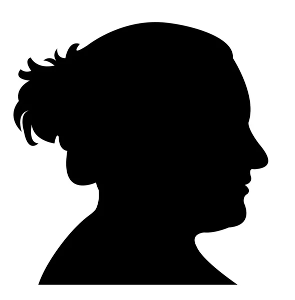 Un vettore silhouette testa signora — Vettoriale Stock