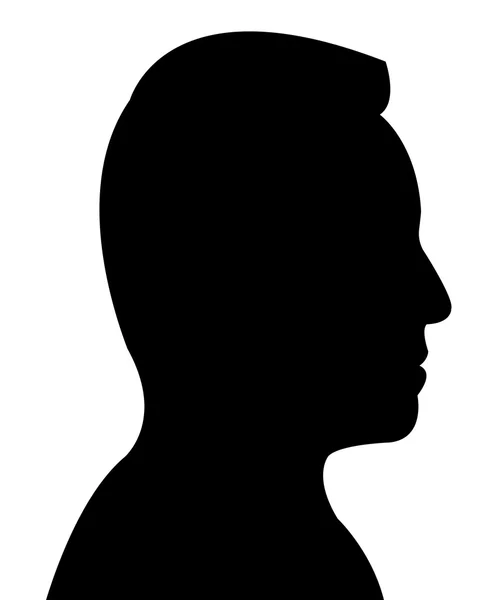 Un hombre cabeza silueta vector — Vector de stock