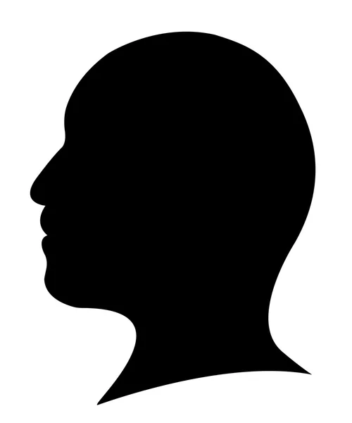 Un hombre cabeza silueta vector — Vector de stock