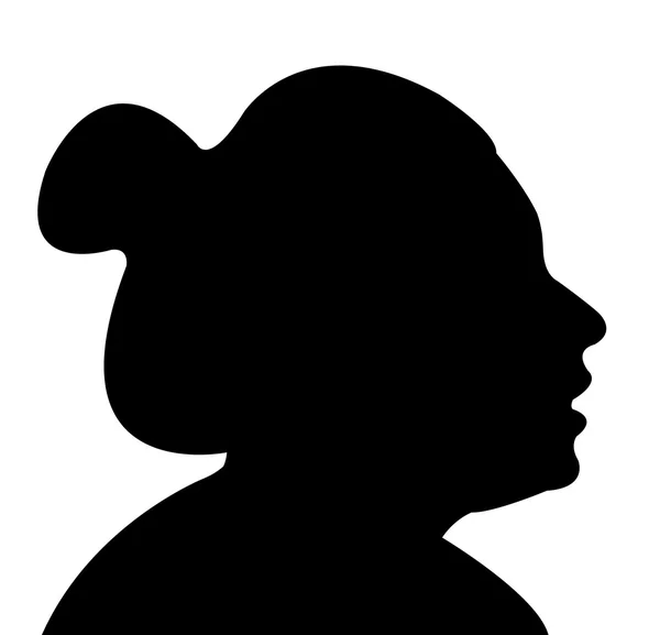 Een dame hoofd silhouet vector — Stockvector