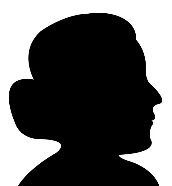 Een dame hoofd silhouet vector — Stockvector