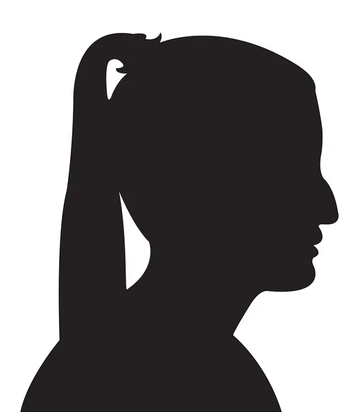 A lady head silhouette vector — Stock Vector