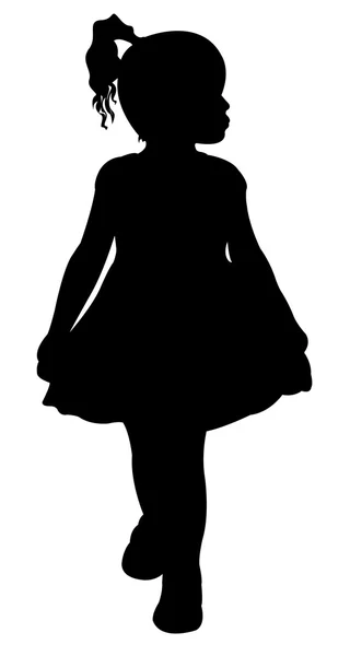 Una ragazza, vettore silhouette — Vettoriale Stock