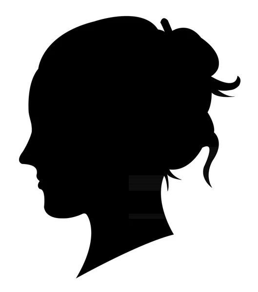 Un vettore silhouette testa signora — Vettoriale Stock