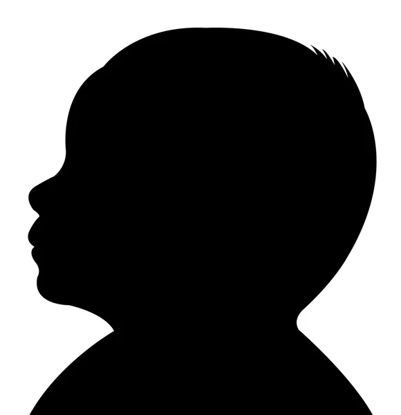 Een babyhoofd, silhouet vector — Stockvector