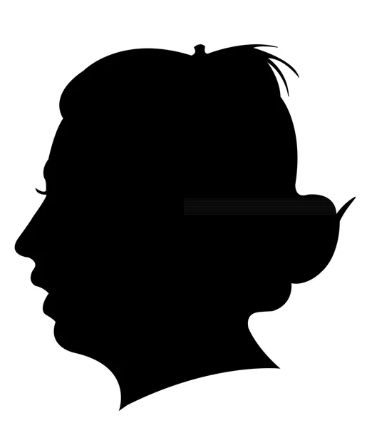 Vrouwelijke hoofd silhouet vector — Stockvector