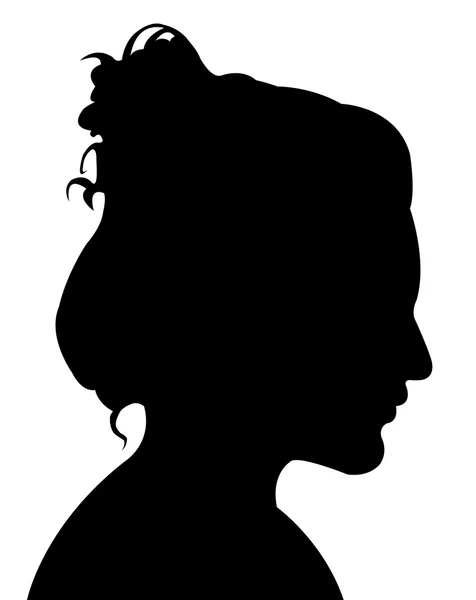 女性头部轮廓矢量 — 图库矢量图片