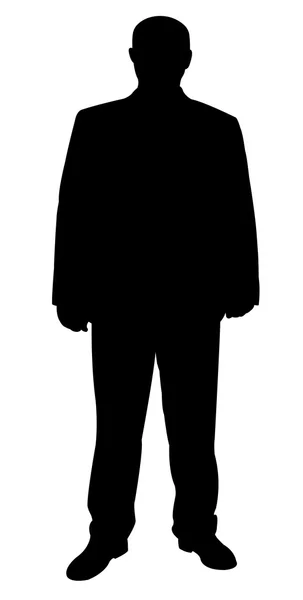 Standing man silhouette vector — Stock Vector