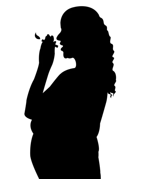 Zwangere vrouw roken — Stockvector