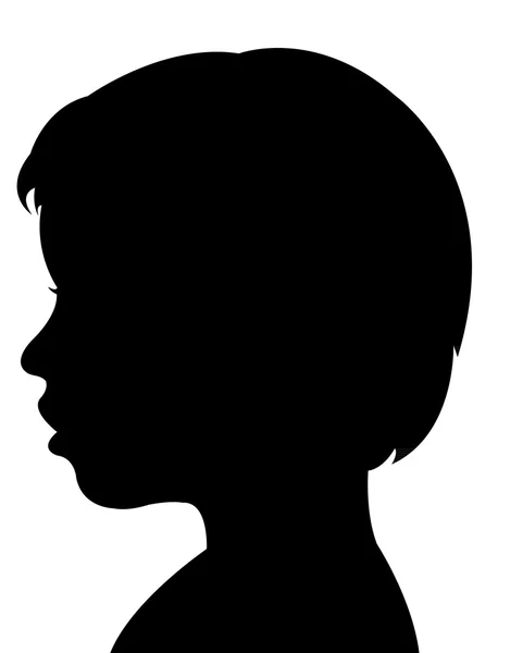 Een jongen hoofd, silhouet vector — Stockvector