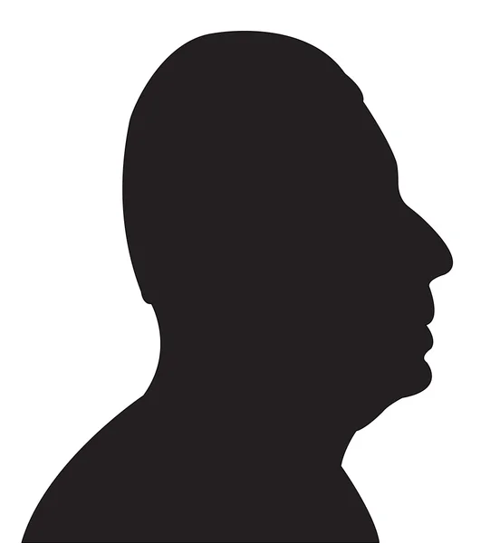 Bir erkek baş siluet vektörü — Stok Vektör