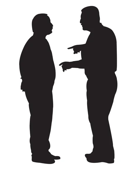 Two men standing and talking to each other — Stock Vector