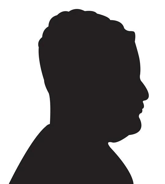 Un hombre cabeza color negro silueta vector — Vector de stock