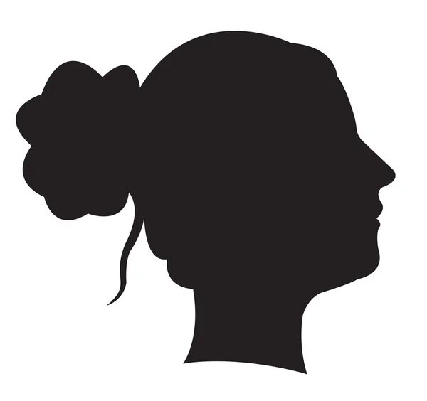 Kadın baş siluet — Stok Vektör