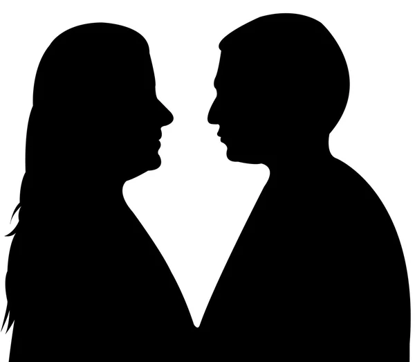 A couple silhouette vector — Stock Vector