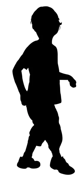 Un ragazzo, vettore di silhouette — Vettoriale Stock