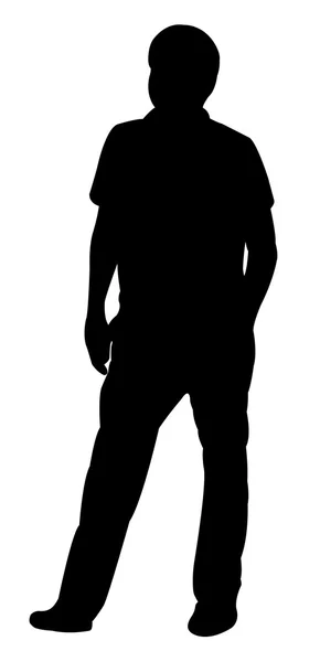 Homme debout silhouette vecteur — Image vectorielle