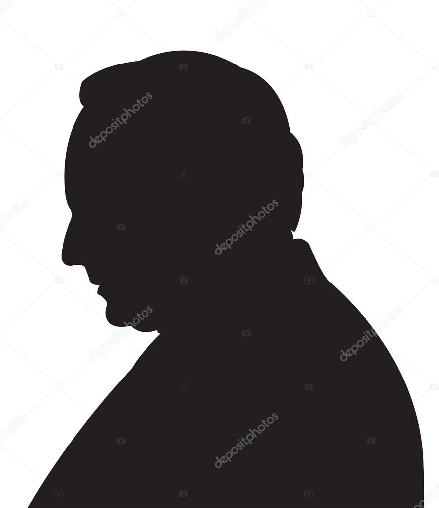 a man head black color silhouette vector