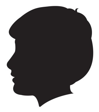 bir erkek baş siluet vektörü