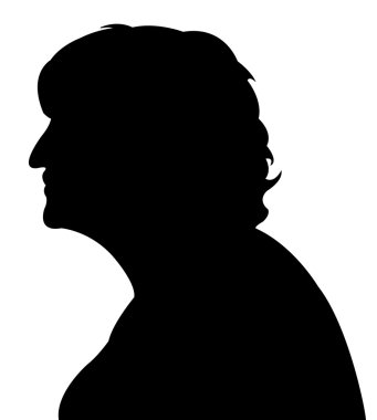 bir bayan baş siluet vektörü