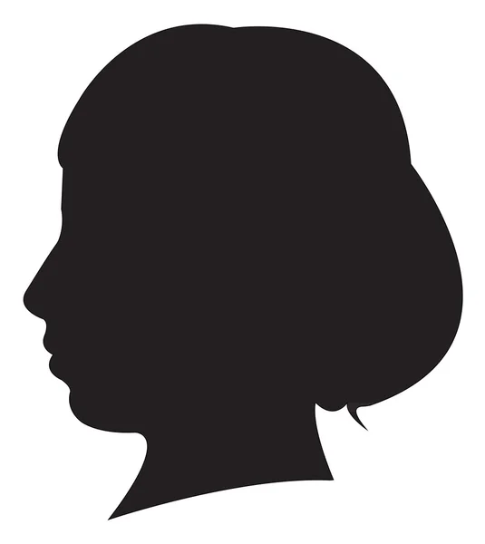 Een dame hoofd silhouet vector — Stockvector