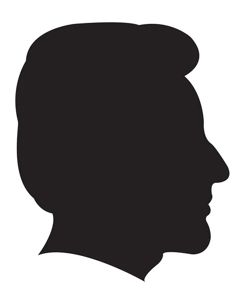 男の頭のシルエットベクトル — ストックベクタ