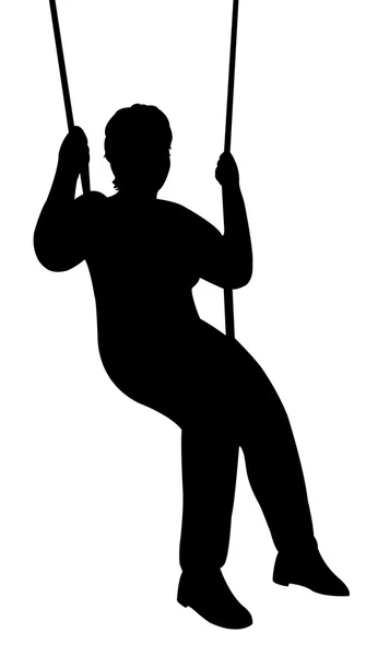 A woman swing silhouette vector — стоковый вектор