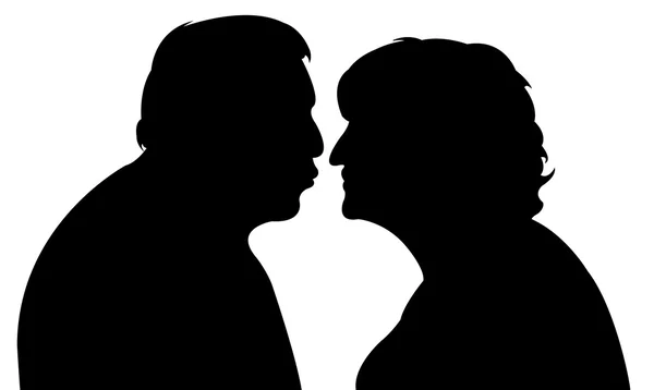 A couple together, silhouette vector — Stock Vector