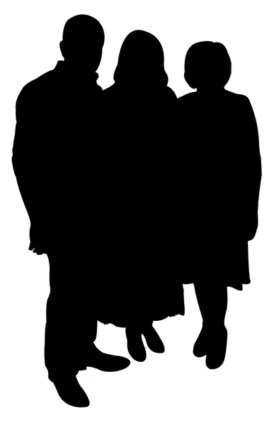 Amis Ensemble Vecteur Silhouette — Image vectorielle