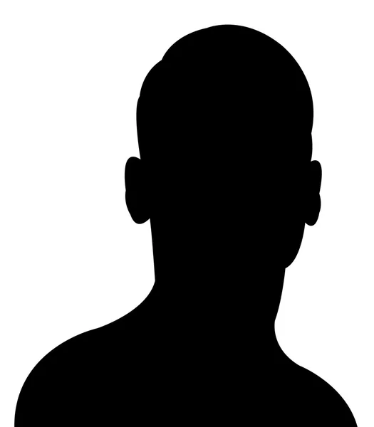 Un hombre cabeza color negro silueta vector — Vector de stock