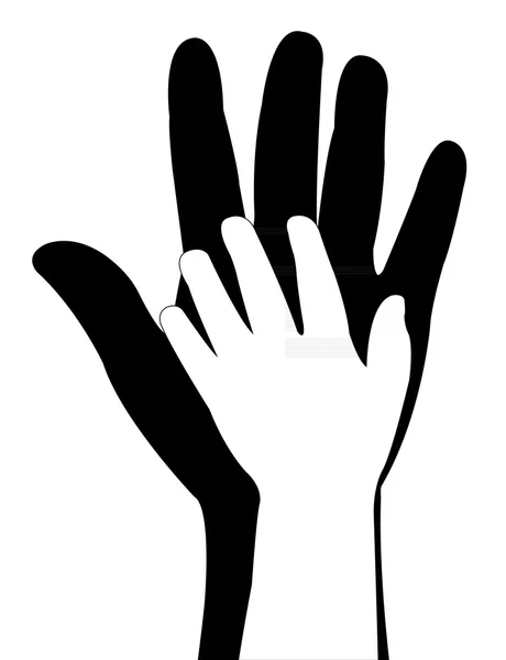 Hand Sünde Hand Körperteil Silhouette Vektor — Stockvektor