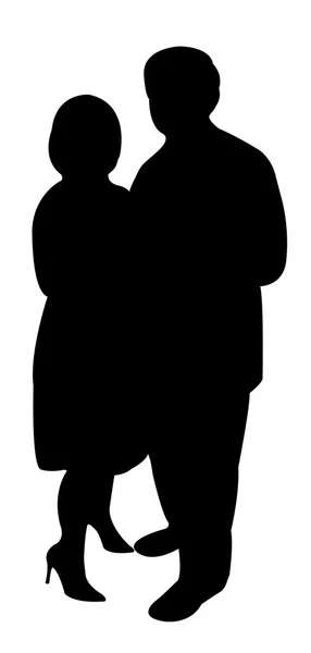 Un couple corps silhouette vecteur — Image vectorielle