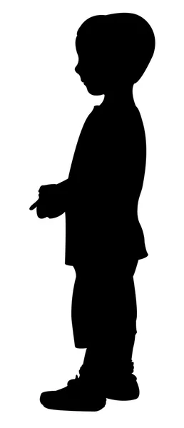 Een Jongen Lichaam Silhouet Vector — Stockvector