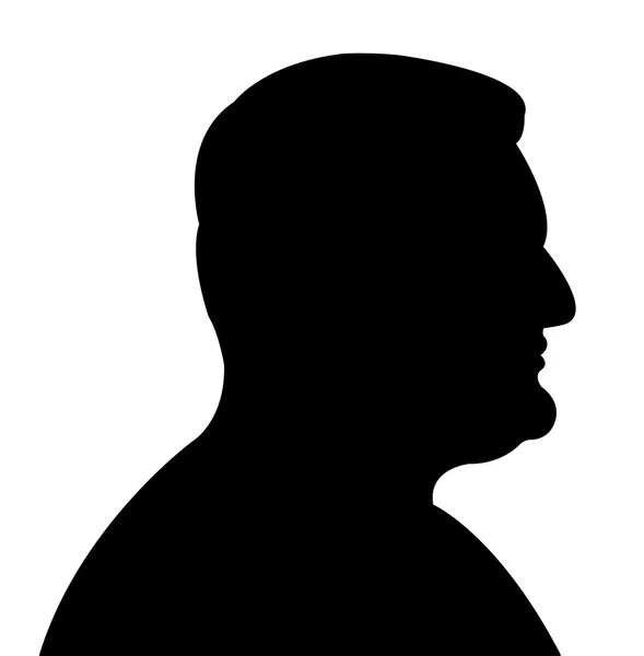 Muž hlava černá barva silueta vektor — Stockový vektor