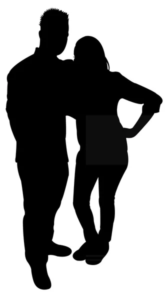 Un vettore di silhouette coppia — Vettoriale Stock