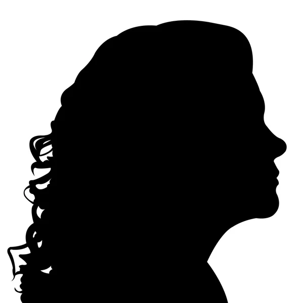 Een dame hoofd, silhouet vector — Stockvector