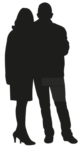 A couple silhouette vector — Stock Vector