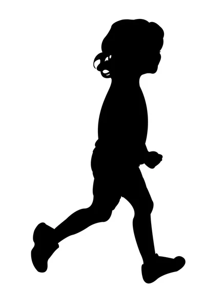 Silhouette vectorielle d'une fille en cours d'exécution — Image vectorielle