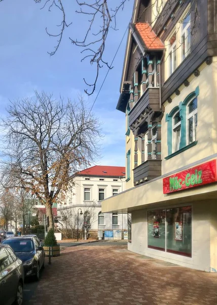 Blick Auf Alte Straßen Und Häuser Bad Harzburg — Stockfoto
