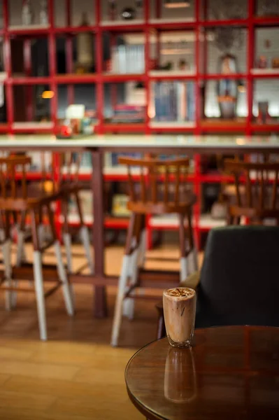 Ijskoffie Tafel Het Café — Stockfoto