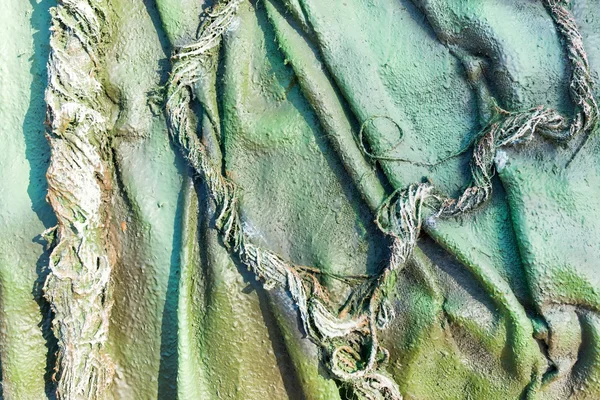 Konu ve yeşil renkli ipler soyut desen — Stok fotoğraf