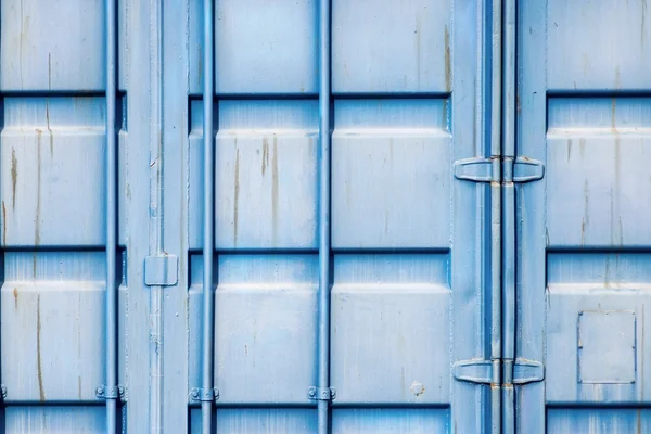 Fragment Eisen Container von blauer Farbe — Stockfoto